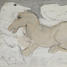 Erro ארו (איסלנד, Erro Gudmundur Gudmundsson, נ.1932) - 'סוסים' - גואש ודיו על