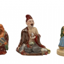 לוט של 3 פסלונים סינים ויפנים ישנים דקורטיביים