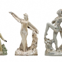 לוט של 3 פסלוני פורצלן סובייטים