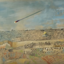 עודד פיינגרש (Oded Feingersh) - 'מטאור מעל ירושלים' - ציור גדול מיימדים ומרשים