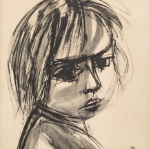 רות שלוס (Ruth Schloss) - 'פרועת השיער' - הדפס חתום בעיפרון, לא ממוסגר