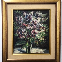 יוסל ברגנר (Yosl Bergner) - 'אמנון ותמר שונים' - שמן על בד