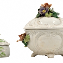 לוט של 2 קופסאות פורצלן