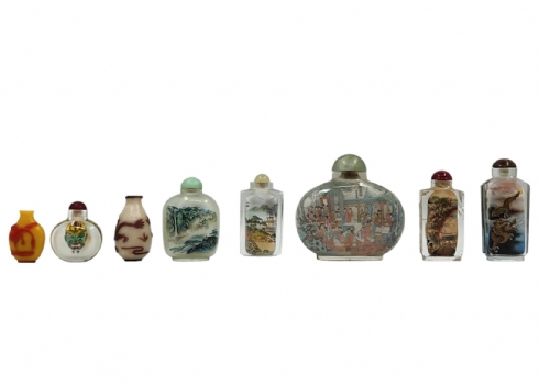 לוט של 8 בקבוקי הרחה סינים (Snuff Bottle)