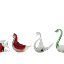 לוט של 4 פסלוני קריסטל, בדמויות של חיות ים