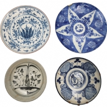 לוט של 4 צלחות שונות, מהמאה ה 20-19