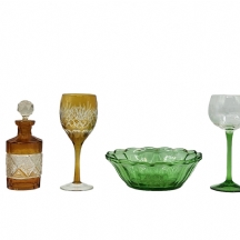 לוט של 6 כלי זכוכית וקריסטל איכותיים