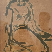 'יושבת על בז''- ציור