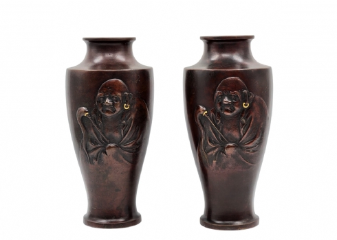 זוג כדי ברונזה יפנים עתיקים מתקופת 'מייג'י' (Meiji Period)