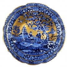 קערה אנגלית עתיקה מתוצרת: 'James Kent', מעוטרת בהדפס מועבר בכחול קובלט