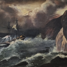 מרואן טומב Maroun Tomb (צייר לבנוני, חי בין השנים: 1912-1981) - 'אוניה טרופה'