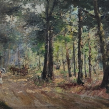 זומה בייטלר (Zoma Baitler) - 'דמויות בחורשה' - ציור גדול מאד ואיכותי במיוחד