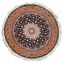 שטיח פרסי עגול, עשוי עבודת יד, קוטר: 208 ס"מ.