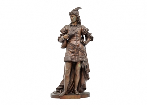 אוטרופ בורה (Eutrope Bouret, צרפתי, 1833-1906) - פסל ברונזה צרפתי עתיק