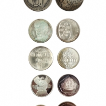 לוט של 10 מטבעות כסף של החברה הממשלתית למטבעות ומדליות - שנות ה-60', 70'