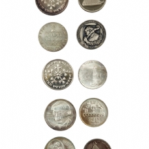 לוט של 10 מטבעות ומדליות כסף של החברה הממשלתית למטבעות ומדליות - שנות ה-60'