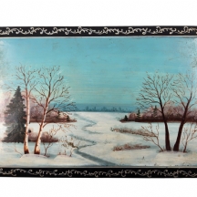 תיבת עץ מעוטרת בציור בעבודת יד, כפי הנראה רוסית