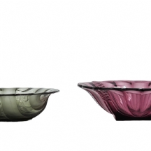 לוט של 2 קערות הגשה עשויות זכוכית