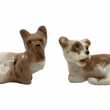 לוט של 2 פסלוני פורצלן רוסים (סובייטים), מתוצרת 'לומונוסוב' (Lomonosov)