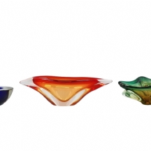 לוט של 3 כלי זכוכית מורנו איטלקיים