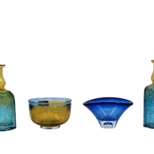 לוט של ארבעה חפצי זכוכית שוודים מתוצרת קוסטה בודה (Costa Boda)
