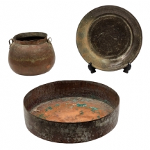 לוט של 3 כלי נחושת איסלמים עתיקים בני יותר ממאה שנה