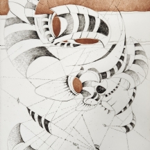 לי בונטקו (Lee Bontecou) - 'לאחל טוב' (wish well) - תחריט בצבעים על נייר ארוג