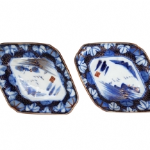 זוג צלוחיות פורצלן יפניות איכותיות