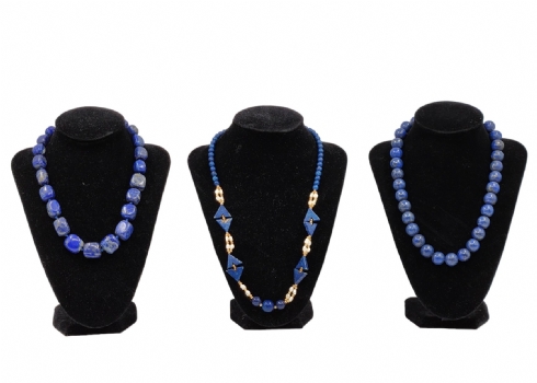 לוט של 3 מחרוזות שזורות חרוזי סודליט (Sodalite) טבעי