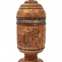 פריט נדיר - כלי עתיק לאתרוג, עבודה ירושלמית מסוף המאה ה-19 או מתחילת המאה העשרים