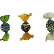 לוט של 3 קישוטי זכוכית מורנו איטלקיים