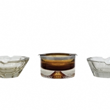 לוט של 3 מאפרות קריסטל וזכוכית איכותיות