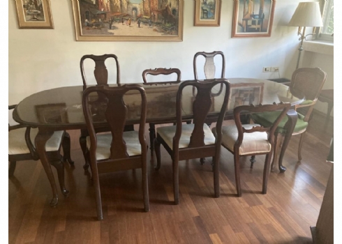 שולחן אוכל עתיק עשוי עץ, רוחב: 100 ס"מ, אורך: 150 או אחרי הגדלה