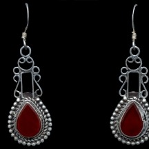 עגילי כסף משובצים קורנליאום