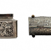 לוט של מצת שולחני גרמני מחופה כיסוי כסף אנגלי (חותמות כסף אנגליות)