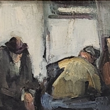 אבי שוורץ (Avi Schwartz) - ציור שמן על לוח, חתום