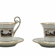 סט זוג ספלי פורצלן איטלקיים איכותיים מסוג 'Cabinet Cups'