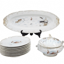 חלקי סט פורצלן גרמני להגשת דגים