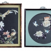 לוט של שתי תמונות סיניות דקורטיביות