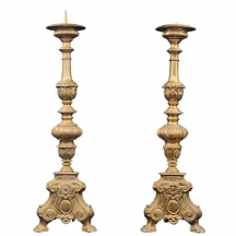 זוג פמוטי כנסייה עתיקים, כפי הנראה בלגיים או צרפתיים