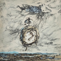 יוסל ברגנר (Yosl Bergner) - 'שעון מעורר מעופף', ליטוגרפיה