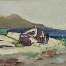 משה רוזנטליס (Moshe Rosenthalis) - 'דייגים' - שמן על בד