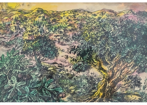 'עץ זית עתיק' - ציור