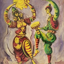 יוסי שטרן (Joseph Stern) - 'רקדניות תימניות' - שמן על לוח