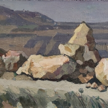 סמיון רוזנשטיין - 'סלעים' - שמן על בד
