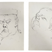 זוג ליטוגרפיות נאיביות, חתומות בעיפרון וממוספרות