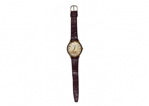 שעון יד מכאני לגבר עשוי זהב צהוב 18 קארט, מתוצרת חברת 'זניט' (Zenith) משנת 1950
