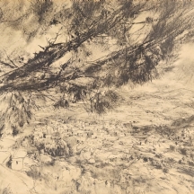 אנה טיכו - הדפס פוטו-ליטו על פי רישום פחם של הציירת