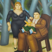 ציור בסגנון פרננדו בוטרו אנגולו, אקריליק על בד, מידות: 100X75 ס"מ.