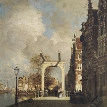 ג'ונהס כריסטיאן קרל קלינקנברג - 'שער לבן' ציור הולנדי עתיק, שמן על בד